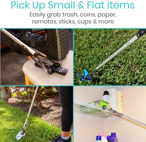 Vive Suction Cup Grabber Reacher 32" - Elderly Grab It Reaching Pickup Tool | Heavy Duty for Seniors - Trash, Sticks, Litter Picker Upper - Extra Long Reach Handle & Handy Extension Arm Claw
