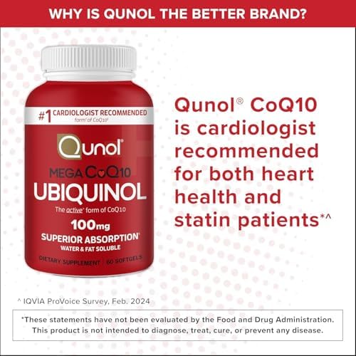 Qunol Mega Ubiquinol CoQ10 100mg, Superior Absorption, 60 Softgels