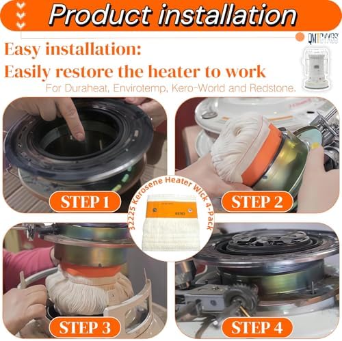 32225 Kerosene Heater Wick 4-Pack Compatible with Kero World More Models | For KW-24C, DuraHeat DH-2300, Dyna-GLO CV-2300/RMC-95C, Envirotemp