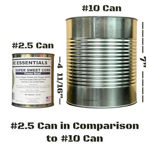 Future Essentials Super Sweet Corn – #2.5 Can, 25-Year Shelf Life | Freeze Dried Canned Corn for Cooking Soups, Side Dishes