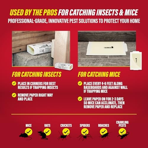 Catchmaster Mouse & Insect Super Glue Traps 30PK, Mouse Traps Indoor for Home, Extra Strength Sticky Pest Control Adhesive Tray for Catching Bugs