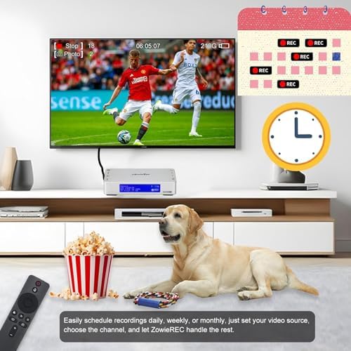 Zowietek 4K HDMI Video Recorder with Analog to Digital Converter, ZowieREC | RCA/CVBS for VHS, VCR, DVR, DVD, Hi8, Mini DV, Camcorder, Cassette