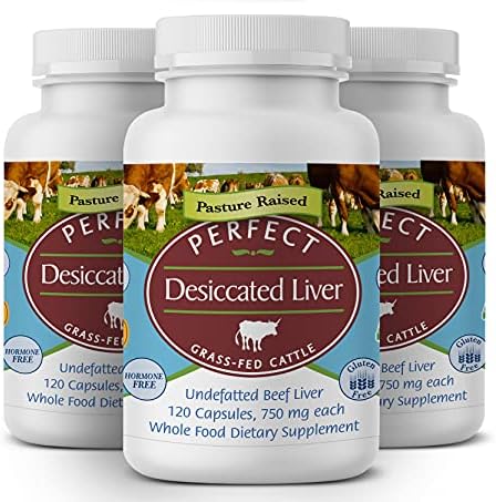 Perfect Supplements – Perfect Desiccated Liver – 120 Capsules - Undefatted Beef Liver – Natural Source of Protein, Iron, Vitamins A & B