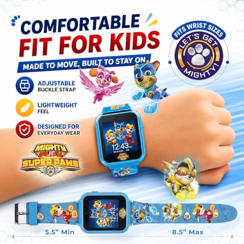 Accutime Paw Patrol Smart Watch with Camera for Kids and Toddlers - Interactive Smartwatch for Boys & Girls Featuring Games, Voice Recorder