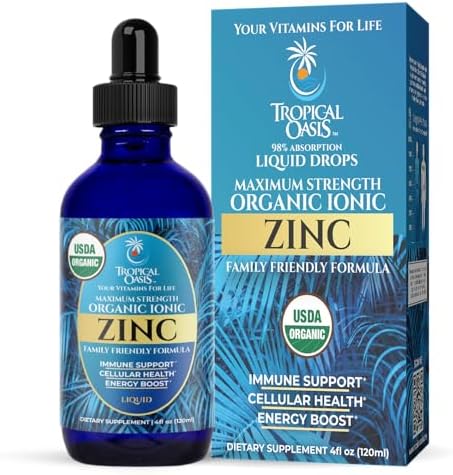 Tropical Oasis - Premium Ionized Plant Based Trace Minerals Liquid Formula- 74 essential minerals in liquid form for up to 96% Absorption - 16 oz, 32 servings