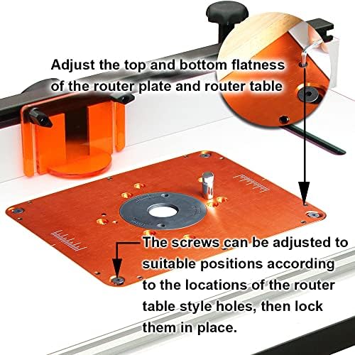 O'SKOOL Precision Aluminum Router Table Insert Plate | Router Templates With Pre-Drilled Adapt to Multiple Routers of Different Model, RTS02A