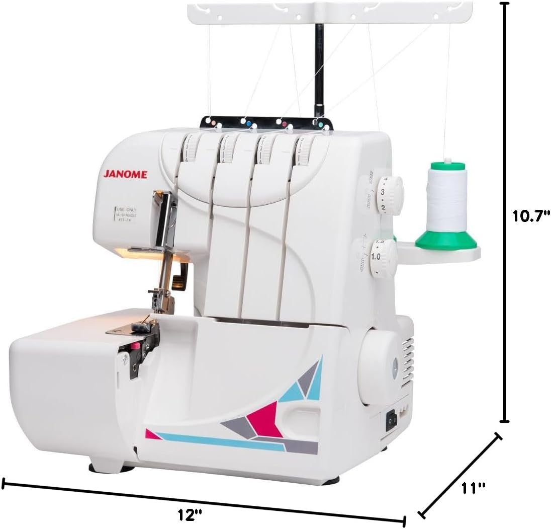 Janome MOD-8933 Serger with Lay-In Threading, 3 and 4 Thread Convertible with Differential Feed