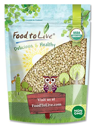 Food to Live Organic Buckwheat Groats, 15 Pounds – Whole Grain Buckwheat Seeds by Food to Live. Hulled, Non-GMO, Kosher, Raw, Vegan, Sirtfood. Bulk Cereal Grain