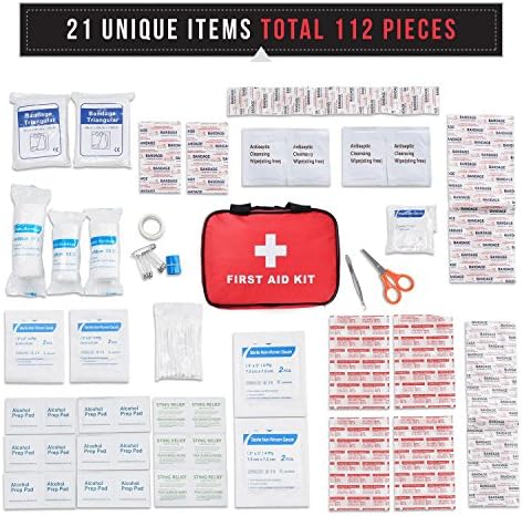 SlimK Small First Aid Kit for Car Travel & Outdoor Emergency Like Minor Cuts, Scratch