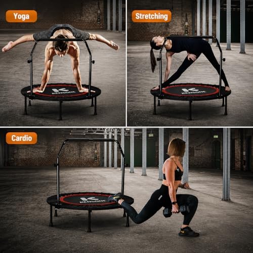 KENSONE 40"/48" Rebounder Trampoline for Adults Indoor Handle 330/450 LBS
