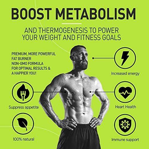Premium Green Tea Extract Fat Burner Supplement with EGCG-Natural Appetite Suppressant-Healthy Weight Loss Diet Pills that Work Fast for Women and