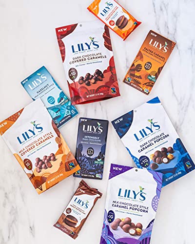LILY'S Cookies and Creme White Chocolate Style No Sugar Added, Sweets Bars, 2.8 oz (12 Count)