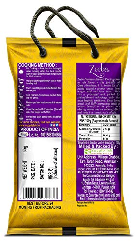 Zeeba 1121 Premium Basmati Rice, 10 lbs (4.54 kg)