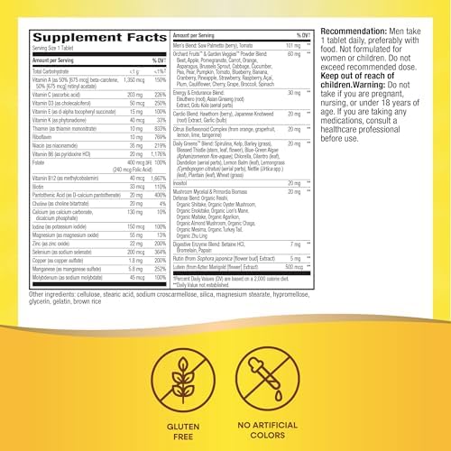 Nature's Way Alive! Men’s Daily Ultra Potency Multivitamin Tablets, 60 ct | Complete High Potency Men’s Daily Vitamin Promotes Heart & Muscle Function*, B-Vitamins, Zinc and Antioxidants