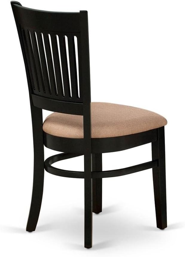 East West Furniture VAC-OAK-C Vancouver Dining Chairs - Linen Fabric Upholstered Wood Chairs, Set of 2, Oak