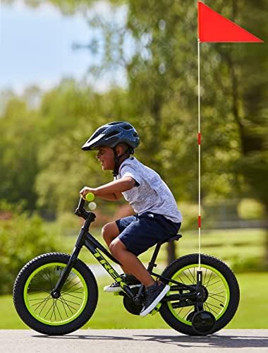 Bike Flags with Pole for Safety American Flag Height Adjustable Flagpole | Orange Bicycle Flag Full Color Tear-Resistant Waterproof, Heavy Duty Fiberglass Pole for Wheelchair and Golf Car