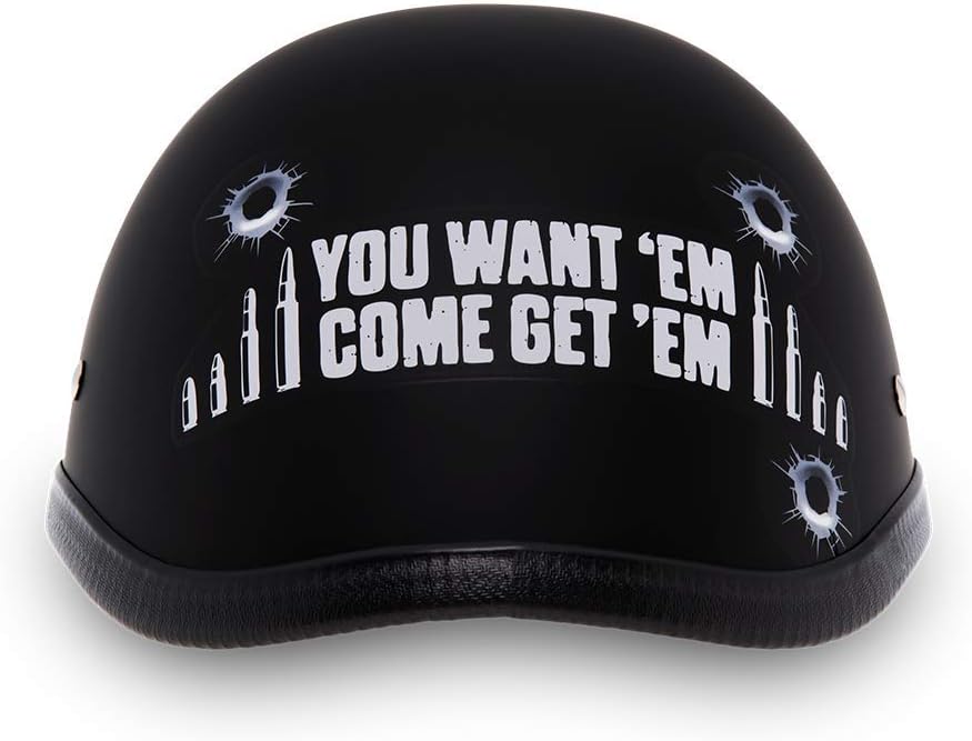 Daytona Helmets Graphics Bicycle Helmets for Men - Novelty Half Helmet with Breathable Liner - Retro Skull Cap – Eagle Headgear with Head Wrap