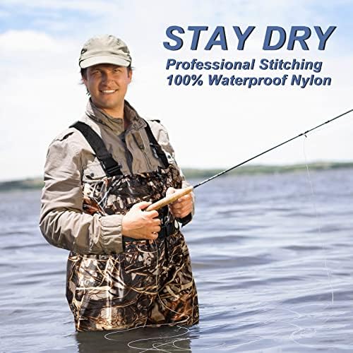 Night Cat Fishing Waders for Men Women Waterproof Hunting Chest Wader with Bootfoot Belt Breathable Lightweight Size 6 to 14