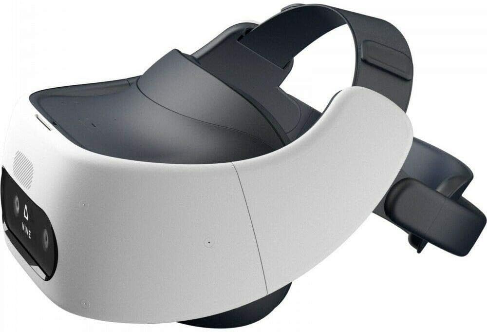 HTC Vive Pro Focus Plus 6DOF VR Headset in Almond White Bundle Including VR Headset, Controllers, face Cushion, QC 3.0 Charger and USB Type-C Cable