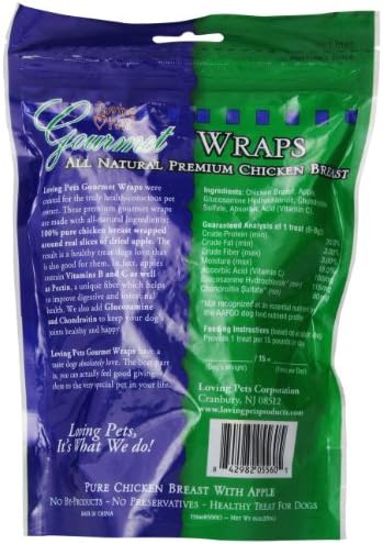 Loving Pets Gourmet All Natural Premium Sweet Potato and Chicken Wraps with Glucosamine and Chondroitin, Dog Treats, 8oz