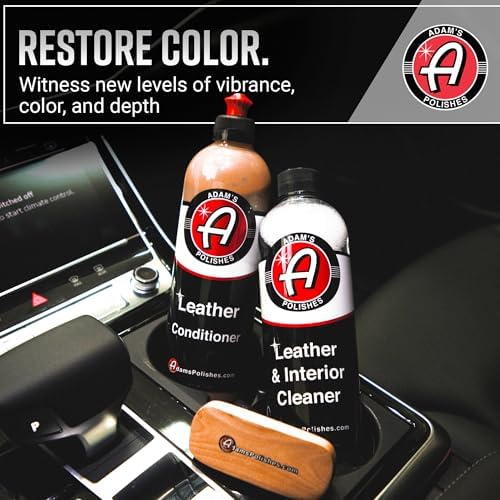 Adam's Polishes Leather Care Kit - Leather Cleaner & Conditioner Car Cleaning Supplies | UV Protection for Interior Accessories Steering Wheel Seat