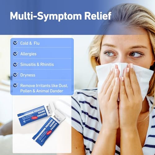 FireAnt Saline Packets Sinus Rinse, 100 Premixed Neti Pot Salt Packets for Nasal Rinse, All Natural, Pharmaceutical Grade, and PH Balanced - 100 Count