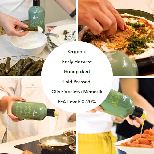Olizzi Premium Organic Olive Oil Extra Virgin - Award Winning, Early Harvest, Polyphenol Rich, First Cold Pressed, USDA Organic Certified, Kosher