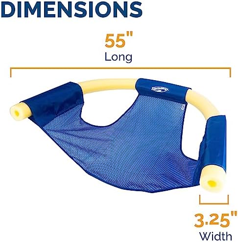 SwimWays Mesh Floating Pool Chair Noodle Slings (4 Pack), Swimming Pool Accessories & Water Toys, Pool Noodle Not Included
