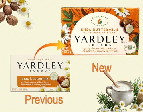 Yardley Shea Buttermilk Bath Bar 4oz 4 Pack