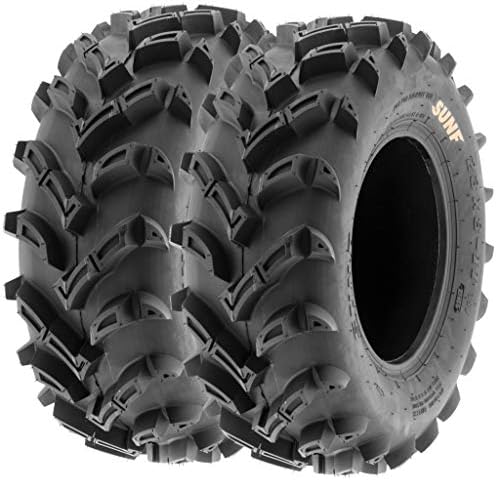 Set of 2 SunF A024 22x11-9 ATV UTV Mud/Trail Tires, 6-PR, Deep Directional Tread