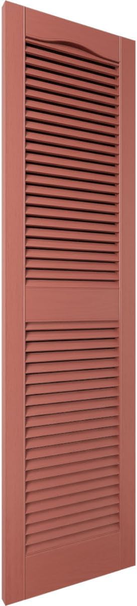 Ekena Millwork Lifetime Vinyl LL1S12X03600BL Standard Cathedral Top Center Mullion, Open Louver Vinyl Shutters, w/Installation Shutter-Lok's & Matching Screws (Per Pair), 12"W x 36"H, Black