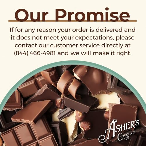 Asher's Chocolates, Gourmet Chocolate Covered Almond Bark, Sweet and Salty Candy with Almonds, Small Batches of Kosher Chocolate, Family Owned Since 1892 (1 Pound, Dark Chocolate)