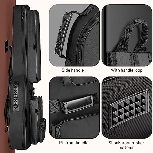 CAHAYA Acoustic Guitar Bag Thick Padding Waterproof Dual Adjustable Shoulder Strap Guitar Case Gig Bag 40 41 inch with Back Hanger Loop