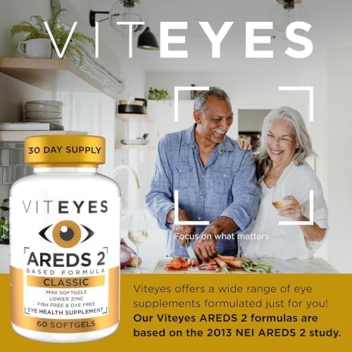 Viteyes AREDS 2 Classic Macular Health Formula Softgels, Eye Health Vitamin to Support Macular Health, Lower Zinc, Eye Vitamins, Macular Vitamins, Beta-Carotene Free, 180 Softgels