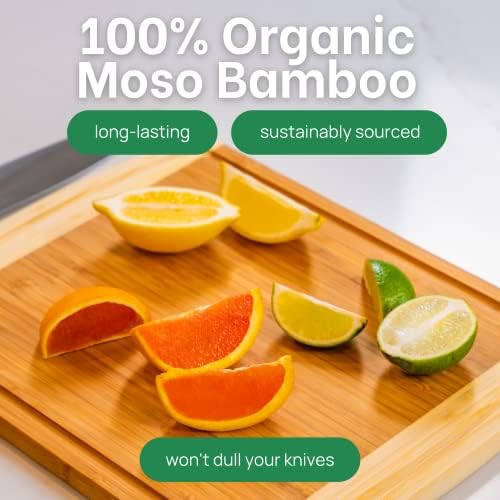 INDESTRUCTABLE Bamboo Cutting Board (Extra Large) with Vertical Grain Strength Technology - Non Toxic, Spacious and Lightweight 18" XL Chopping Board Gift - Replacements for Life