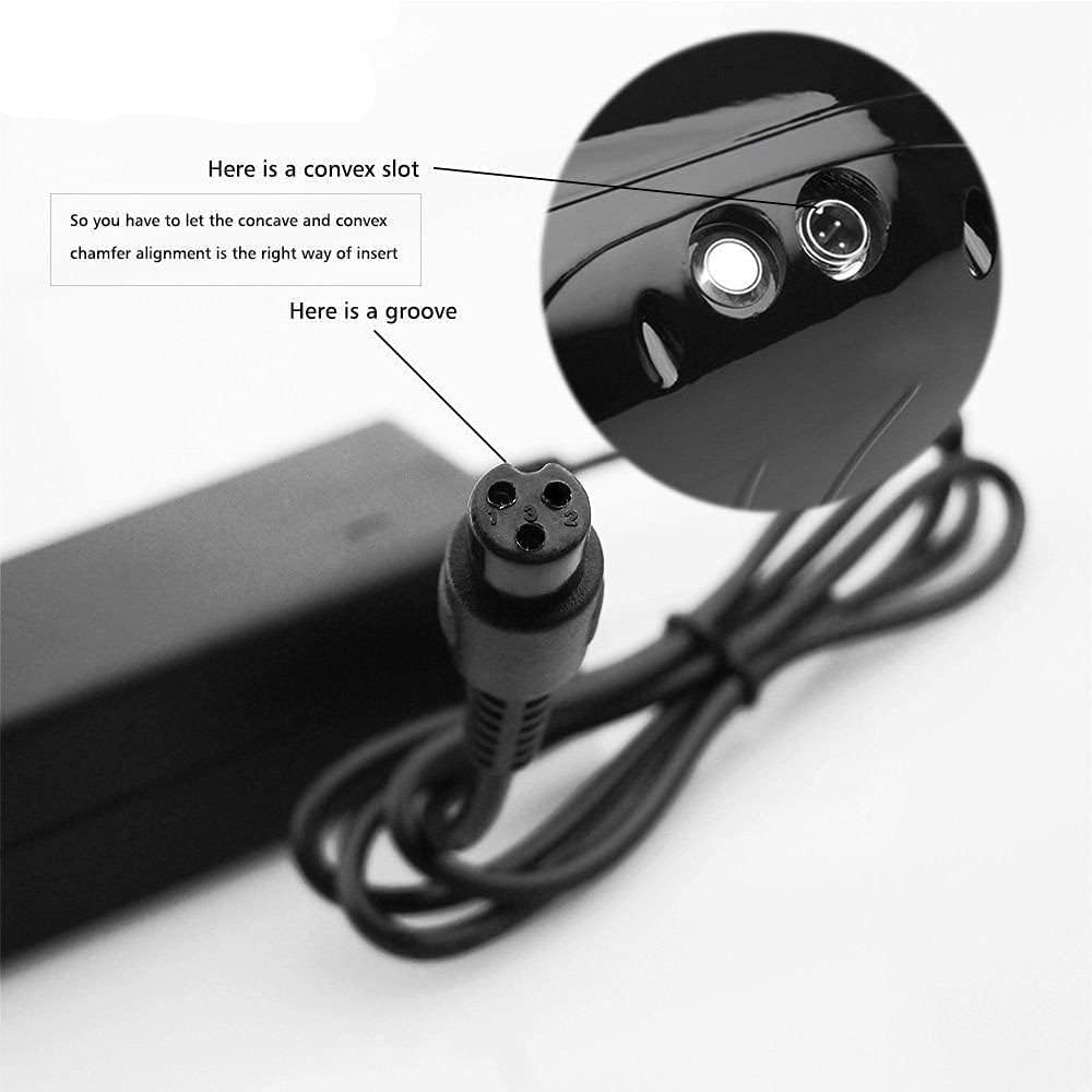 36V 1.8A Female 3-Pin XLR Lead Acid Battery Charger with 3-Prong Inline Power Supply Cord for 36V Boreem Jia, Minimoto, Rad2Go, Electric Scooter, ATV