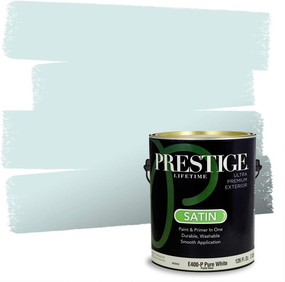 PRESTIGE Paints Exterior Paint and Primer In One, 1-Gallon, Satin, Comparable Match of Sherwin Williams* Blue Nile*