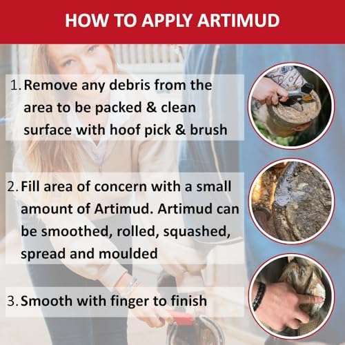 Artimud - Horse Hoof Putty | Thrush Treatment | 26.5 oz (750g) | Eucalyptus Horse Hoof Clay | Equine Frog & Sole Protection | Red Horse Products