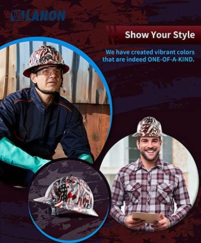 LANON Full Brim FRP Hard Hat, Class C, Premium Charcoal Gray Design