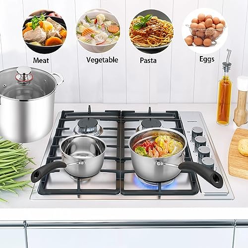 TeamFar 1 Quart Saucepan, Stainless Steel Saucepan with Lid | Small Sauce Pot Milk Pan Cookware for Home Cooking, Non Toxic & Healthy, Easy Clean & Dishwasher Safe