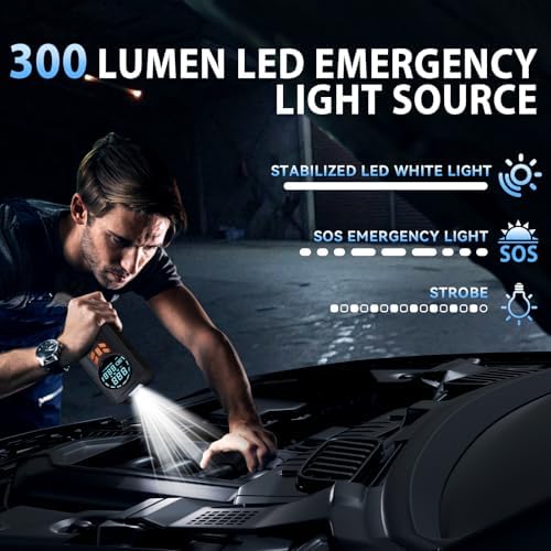 Jump Starter with Air Compressor, 5000A 160PSI Battery Jumper Starter Portable (9.0 Gas/8.0L Diesel)