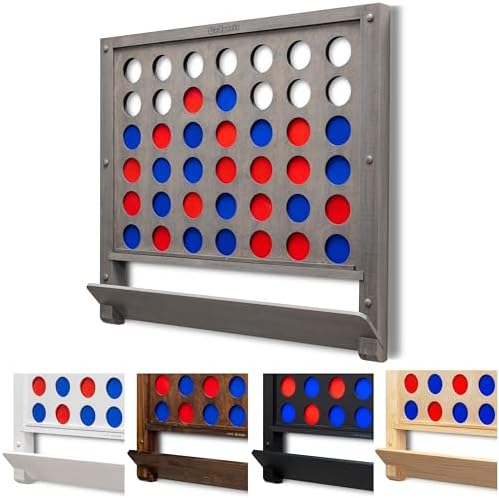 GoSports Wall Mounted Giant 4 in a Row Game - Jumbo 4 Connect Family Fun with Coins