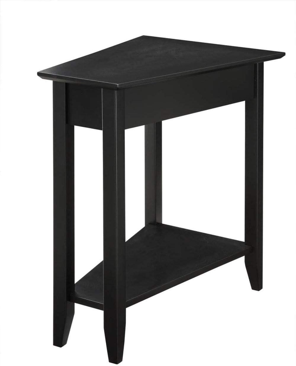 Convenience Concepts American Heritage Wedge End Table 24" - Classic Living Room Table with Storage Shelf, Side Table for Family Room, Bedside Table, Espresso