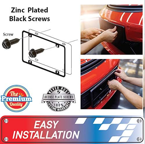 USA Fastener Stainless Steel Screws | Rust Proof, Chrome Locking Screws Set of 4 for License Plate Security to Secure Frames and Covers