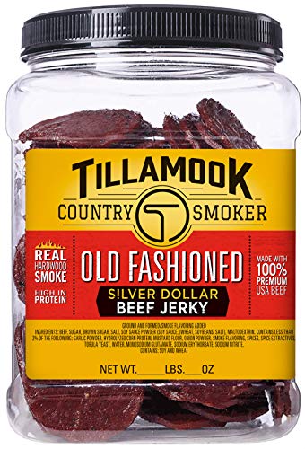 Tillamook Country Smoker Real Hardwood Smoked Silver Dollar Beef Jerky, Old Fashioned (13 Ounce) and Sausages, Teriyaki (15.2 Ounce Tall Jar