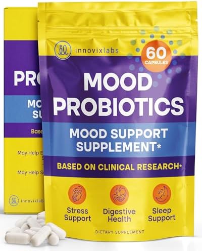 InnovixLabs Mood Support Probiotics for Women & Men (60 Capsules) | Supports Relaxation & Digestive Health, Acidophilus Probiotic w/ Lactobacillus & Bifidobacterium 5 Billion CFU, 30-Day Supply