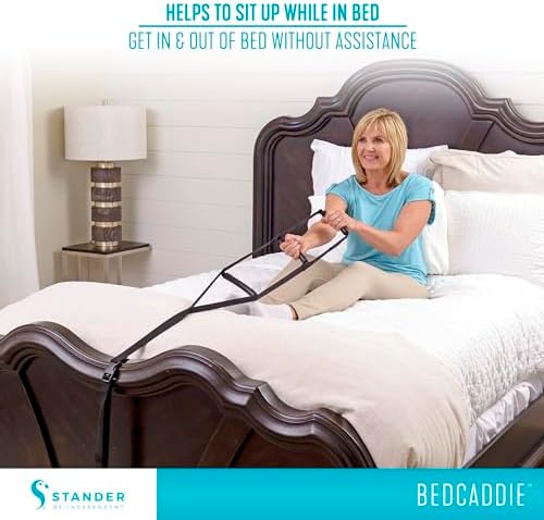 Stander BedCaddie, Pull-Up Assist Bed-Ladder with Non-Slip Handles for Adults, Seniors, and Elderly, Adjustable Length Bed-Lift