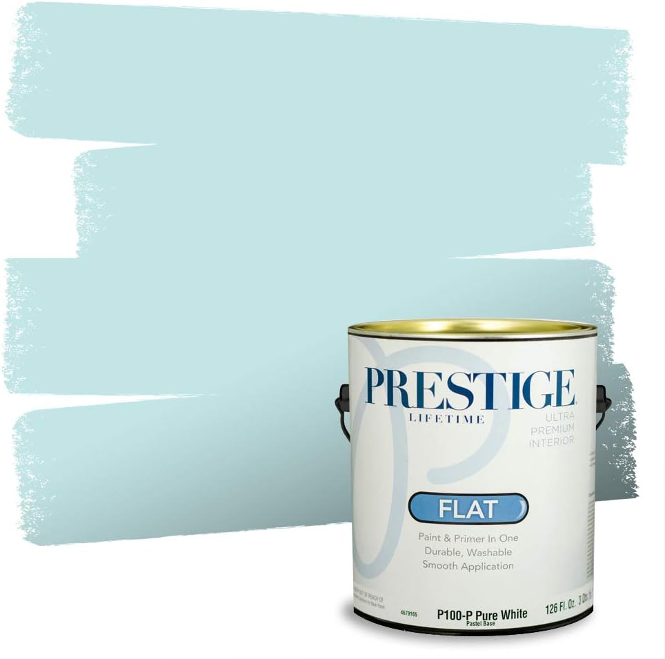 PRESTIGE Paints Exterior Paint and Primer In One, 1-Gallon, Satin, Comparable Match of Sherwin Williams* Blue Nile*