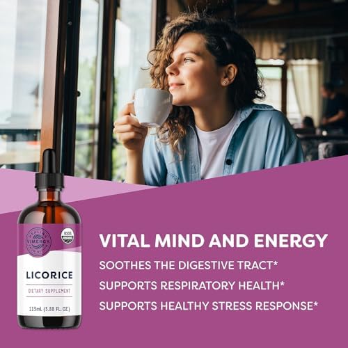 Vimergy Licorice 200mg Organic Liquid Root Extract, 115 mL, 57 Servings