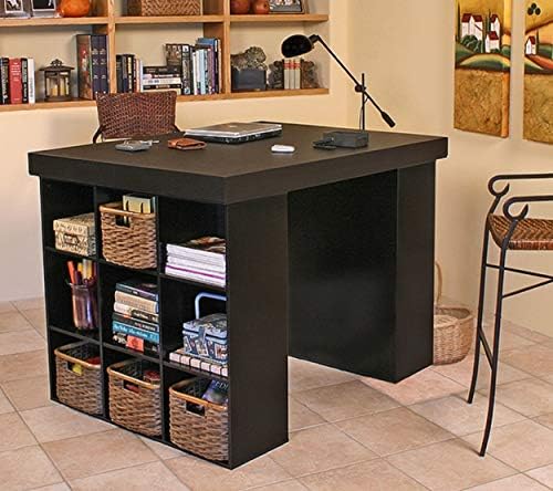 Venture Horizon Project Center Desk with Two 9-Cubby Bookcase (Oak)